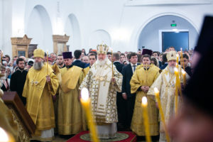 Святейший Патриарх Кирилл совершил утреню всенощного бдения в Иверском монастыре Ростова-на-Дону